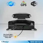 Uzaktan izlemeli 4 Kanal 1080P GPS 4G WIFI  B6204 Profesyonel HDD/SD Mobil DVR Kayıt Cihazı - 3