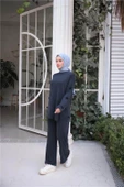 O Yaka Kolları Kurdela Detaylı İkili Tesettür Eşofman Takımı - 71251.015 - Lacivert - 4