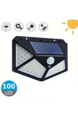 100 Ledli Solar Lamba Beyaz Led Işık Güneş Enerjili Yazlık Bahçe Duvar Kapı Aydınlatma Aplik Lambası - 1