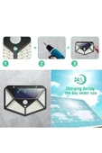 100 Ledli Solar Lamba Beyaz Led Işık Güneş Enerjili Yazlık Bahçe Duvar Kapı Aydınlatma Aplik Lambası - 7