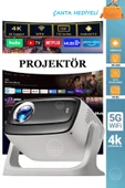 Projeksiyon 4K Ultra HD Ev Ofis Fuar Toplantı Sunumları Sinema Oyun Android WiFi Bluetooth Projektör - 1