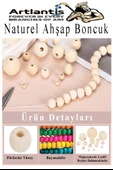 Naturel Ahşap Boncuk 16mm 100 lü 1 Paket Ham Boyanabilir Ahşap Yuvarlak Doğal Boncuklar Takı Tasarım Ektinlik Kreş Okul - 2