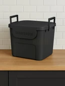 3’lü Set Soğanlık Sepet Havalandırmalı Erzak Kutusu Bpa Free Sebzelik Saklama Kutusu Antrasit 90 Lt thumbnail 3