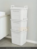 3’lü Set Soğanlık Sepet Havalandırmalı Erzak Kutusu Bpa Free Sebzelik Saklama Kutusu Beyaz 90 Lt - 2