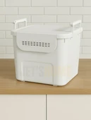 3’lü Set Soğanlık Sepet Havalandırmalı Erzak Kutusu Bpa Free Sebzelik Saklama Kutusu Beyaz 90 Lt - 3