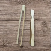 2 li set Cilasız Doğal Ahşap Teflon Maşa Kızartma ve Börek Maşası - 1