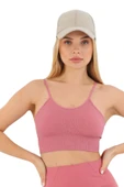 Özel Üretim Göğüs Toparlayıcı Sarkma Önleyen Spor Günlük İnce İp Askılı Pedli Fitilli Crop Büstiyer - 3