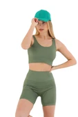 Premium Göğüs Toparlayıcı Sarkma Önleyen Spor Günlük Kalın Askılı Pedli Fitilli Crop Büstiyer - 3