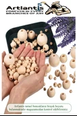 Naturel Ahşap Boncuk 24mm 50 li 1 Paket Ham Boyanabilir Ahşap Yuvarlak Doğal Boncuklar Takı Tasarım Ektinlik Kreş Okul - 4