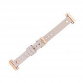 Bouletta Fitbit Versa2-3 Seri Uyumlu Deri Kordon Ferro R.Gold Troklu ERC3 Bej - 5