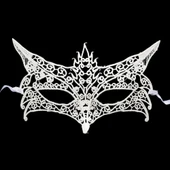 Beyaz Renk Dantel Kesim Dantel İşlemeli Balo Parti Maskesi 7 No - 1