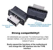 Type-E To USB 3.0 19 PIN Anakart Dişi Erkek Çevirici Dönüştürücü Adaptör 5209 - 7