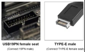 Type-E To USB 3.0 19 PIN Anakart Dişi Erkek Çevirici Dönüştürücü Adaptör 5209 - 9