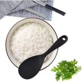 Burcummm 2 Adet Silikon Sert Uçlu Kısa Pilav Kaşığı Siyah - 4