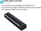 Ancheyn 7 Port USB 3.0 ve USB 2.0 Hub Anahtarlı Çoklayıcı Çoğaltıcı Switch 5258 thumbnail 8