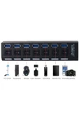 Ancheyn 7 Port USB 3.0 ve USB 2.0 Hub Anahtarlı Çoklayıcı Çoğaltıcı Switch 5258 thumbnail 2