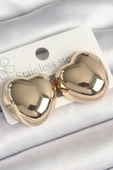 Pirinç Gold Renk Bombe Kalp Model Kadın Küpe - TJ-BKP10248 - 1