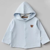 Bebitof Kapüşonlu Bebek Hırka 80153 Koyu Mavi - 1