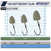 Owner Cultiva 11633 JH-80 Bottom Shot Glow Lrf Jighead - 1