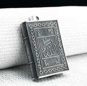 Allah Muhammed Yazılı 925 Ayar Gümüş Muska Kabı thumbnail 1