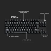 Logitech G413 Se Tkl Aydınlatmalı Türkçe Q Mekanik Oyun Klavyesi, Siyah - 8