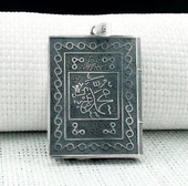 Allah Muhammed Yazılı 925 Ayar Gümüş Muska Kabı thumbnail 4