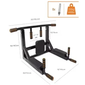 3in1 Büyük Duvara Monte Barfiks ve Dips Standı Güçlü ve Dayanıklı Sırt ve Kol Fitness Barı - 6
