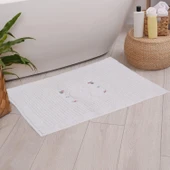 Homedius Banyo Çiçekli Pamuklu Ayak Havlusu 50x70cm Pembe 50x70 - 6