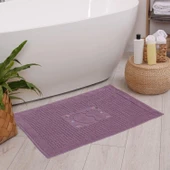 Homedius Banyo Çiçekli Pamuklu Ayak Havlusu 50x70cm   50x70 Mor - 1