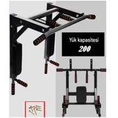 3in1 Büyük Duvara Monte Barfiks ve Dips Standı Güçlü ve Dayanıklı Sırt ve Kol Fitness Barı - 5