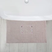 Homedius Banyo Çiçekli Pamuklu Ayak Havlusu 50x70cm   50x70 Sütlü Kahve - 2