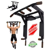 3in1 Büyük Duvara Monte Barfiks ve Dips Standı Güçlü ve Dayanıklı Sırt ve Kol Fitness Barı - 1