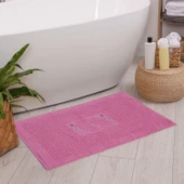 Homedius Banyo Çiçekli Pamuklu Ayak Havlusu 50x70cm Pembe 50x70 - 2