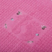 Homedius Banyo Çiçekli Pamuklu Ayak Havlusu 50x70cm Pembe 50x70 - 4