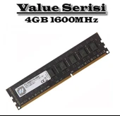 GSKILL Value DDR3-1600Mhz CL11 4GB DIMM (512x8) - 1