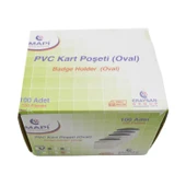 Mapi PVC Oval Şeritli Kart Poşeti Yatay Beyaz 86x54mm 100 Adet 9101000 - 1