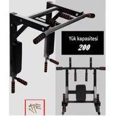 3in1 Büyük Duvara Monte Barfiks ve Dips Standı Güçlü ve Dayanıklı Sırt ve Kol Fitness Barı - 2