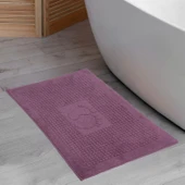 Homedius Banyo Kareli Ayak Desenli Pamuk Ayak Havlusu 50x70cm  50x70 Mor - 2