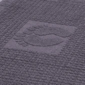 Homedius Banyo Kareli Ayak Desenli Pamuk Ayak Havlusu 50x70cm Antrasit 50x70 - 5