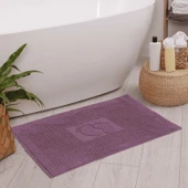 Homedius Banyo Kareli Ayak Desenli Pamuk Ayak Havlusu 50x70cm  50x70 Mor - 1
