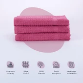 Homedius Banyo Kareli Ayak Desenli Pamuk Ayak Havlusu 50x70cm Pembe 50x70 - 2