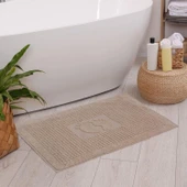 Homedius Banyo Kareli Ayak Desenli Pamuk Ayak Havlusu 50x70cm  50x70 Sütlü Kahve - 1