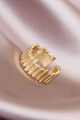Gold Renk Metal Ayarlamalı Kadın Yüzük - TJ-BYK1558 - 1