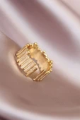 Gold Renk Metal Ayarlamalı Kadın Yüzük - TJ-BYK1558 - 2