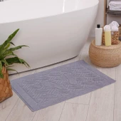 Homedius Banyo Zikzak Desenli Ultra Kalın Pamuk Ayak Havlusu 50x70 cm  50x70 Gri - 1