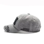 Kışlık kalın pamuk Baskılı beyzbol şapkası unisex gri + saat - 4