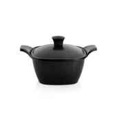 Schafer Felsen Kare Seramik Tencere Seti 7 Parça-Siyah - 3