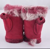 Kışlık bayan tüylü Parmaksız Eldiven thumbnail 2