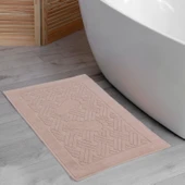 Homedius Banyo Zikzak Desenli Ultra Kalın Pamuk Ayak Havlusu 50x70 cm  Pembe 50x70 - 9