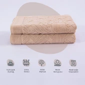 Homedius Banyo Zikzak Desenli Ultra Kalın Pamuk Ayak Havlusu 50x70 cm Pembe 50x70 - 8